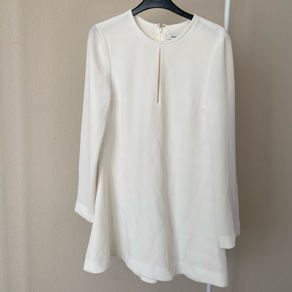 White long sleeve mini dress